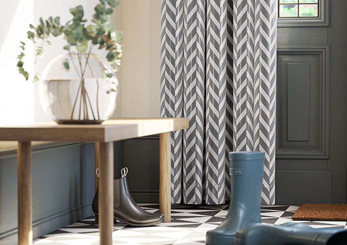 Chevron Stripe, Grey - Made to Measure Curtains - Image 5